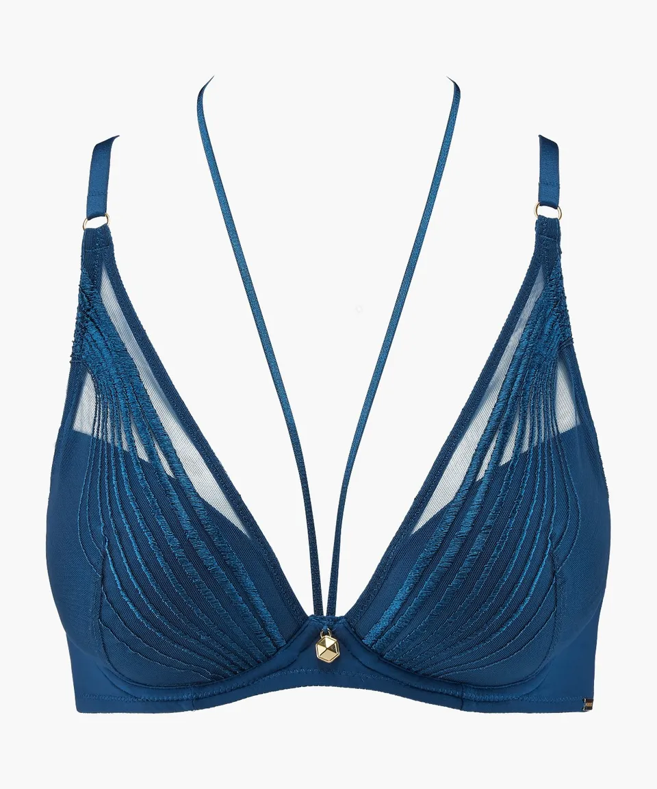 aubade-sumptuous-waves-soutien-gorge-plunge-foulard-imperial-blue image 1