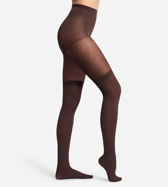dim-style-collant-fantaisie-trompe-l-il-chocolat-25-45d-femme image 1