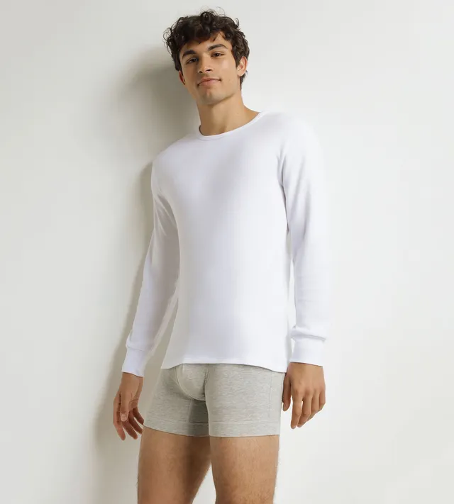 dim-thermal-t-shirt-homme-manches-longues-coton-blanc image 1