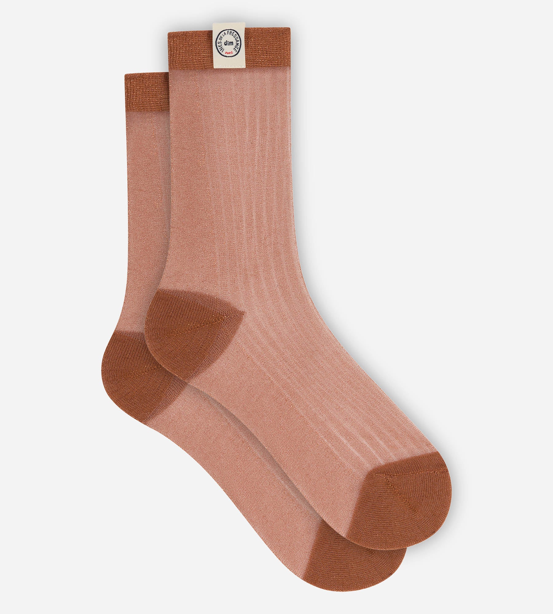 dim-x-in-s-de-la-fressange-chaussettes-femme-rouge-vernis-maille-fine-lurex image 2