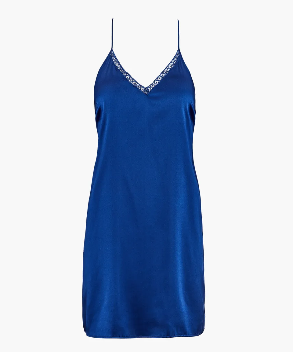 aubade-silk-desire-nuisette-soie-stretch-bleu-lectrique image 1