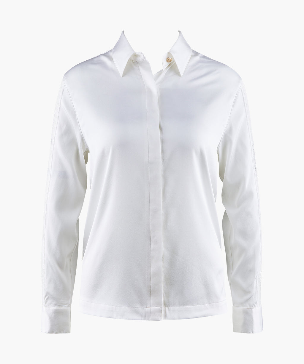 aubade-midnight-whisper-blouse-opale-chemise-en-soie-avec-inserts-en-dentelle-et image 1