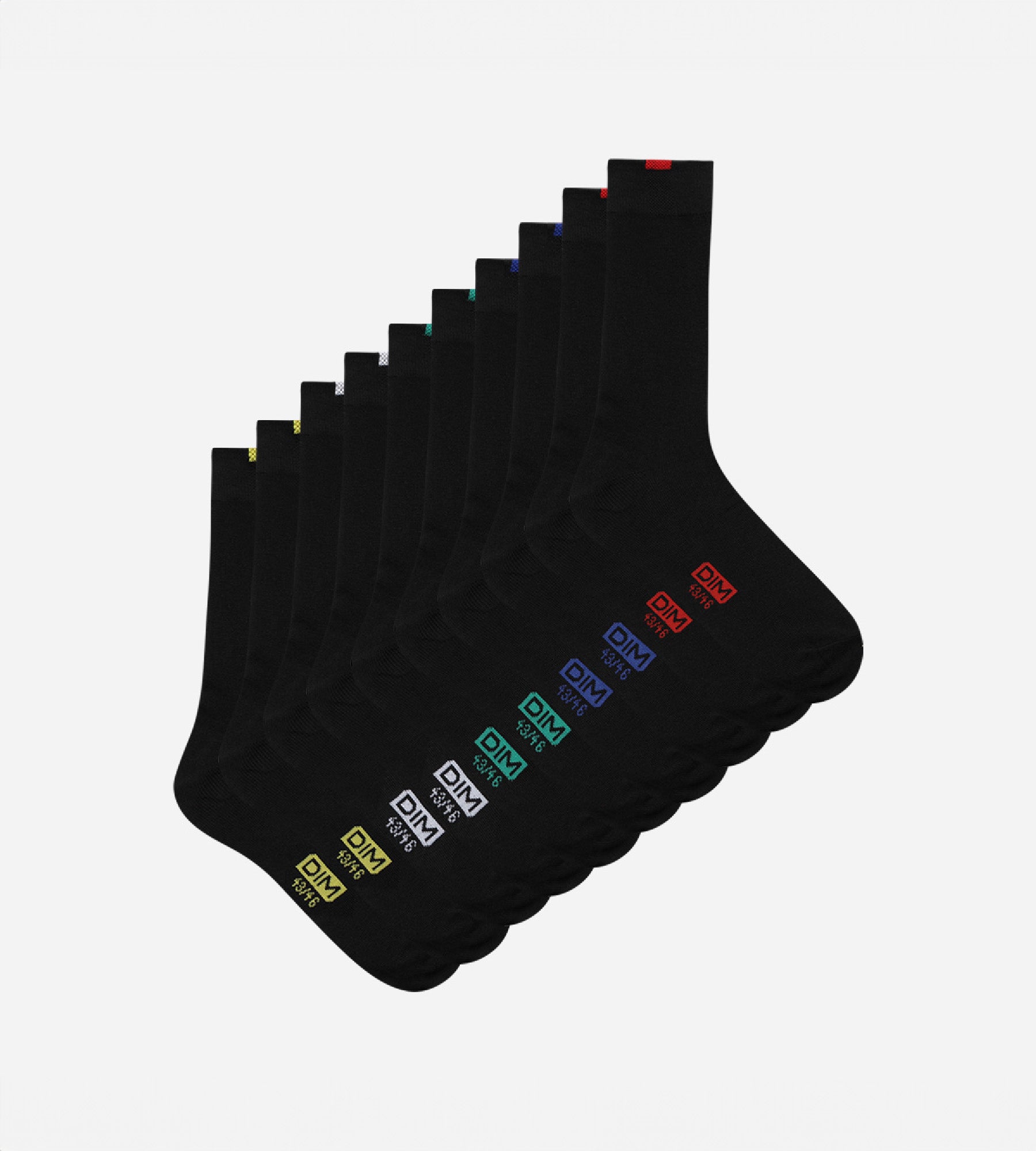 dim-ecodim-lot-de-5-paires-chaussettes-homme-noires-mi-mollet image 2