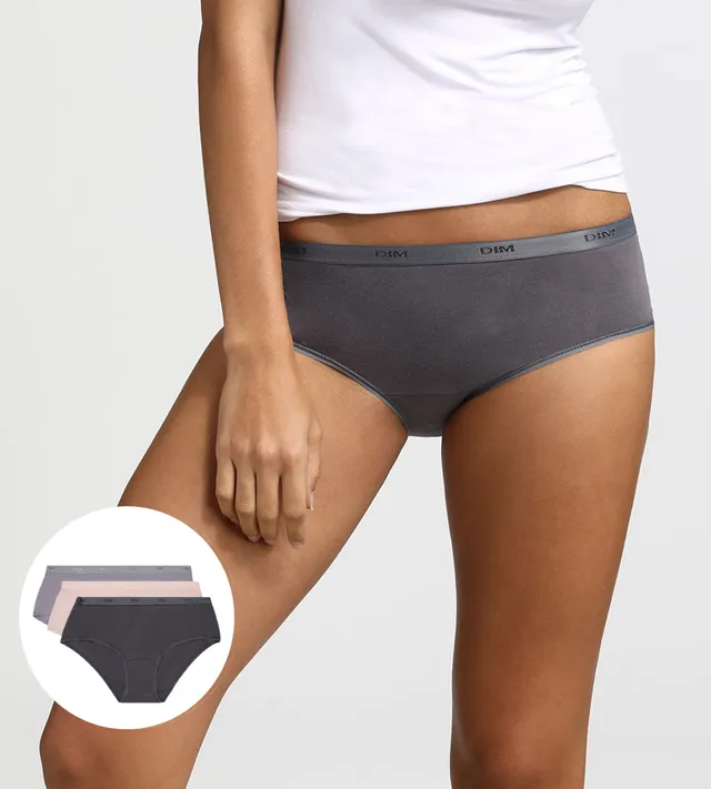 dim-les-pockets-ecodim-lot-de-3-boxers-femme-taupe-rose-gris image 1
