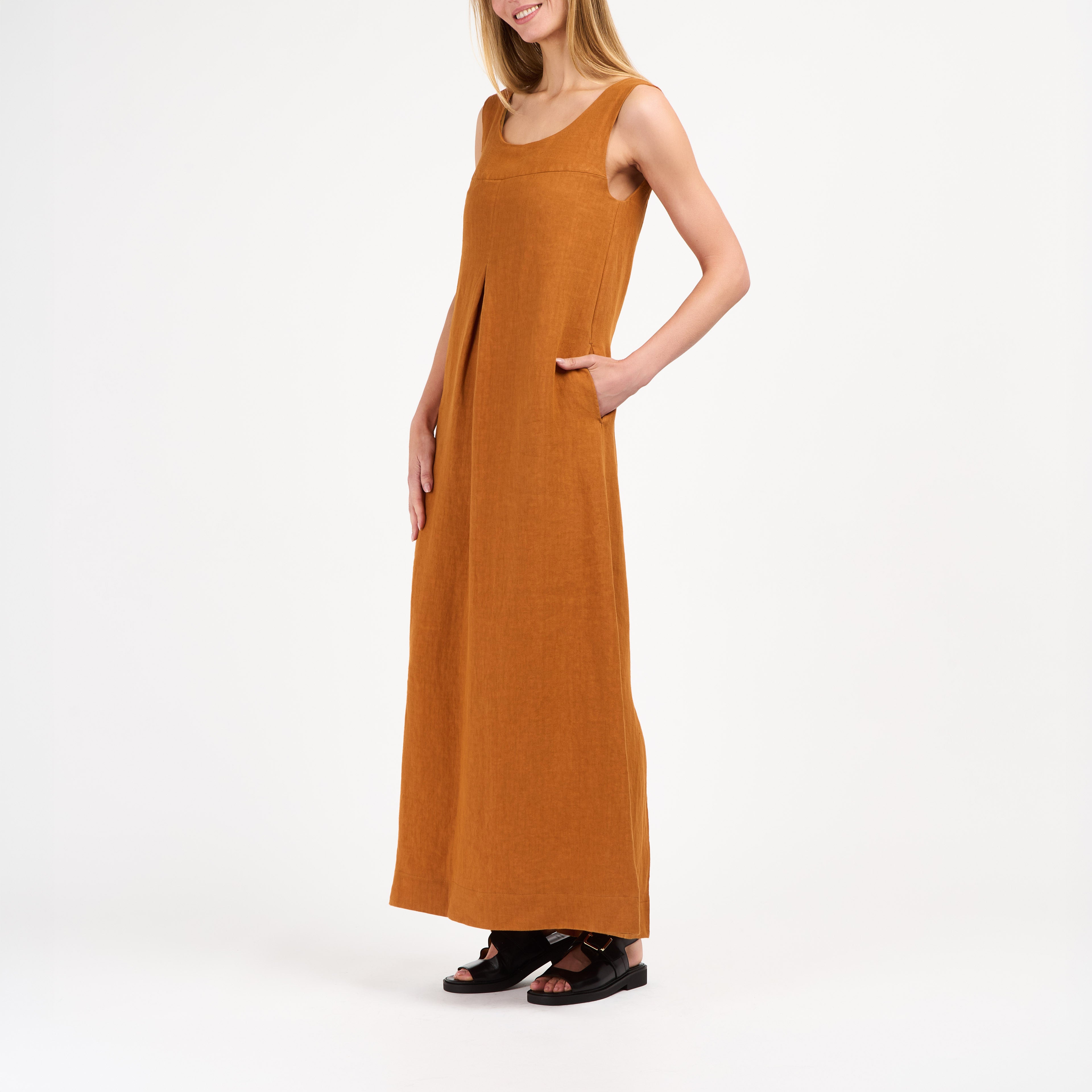atelier-tuffery-suzanne-robe-longue-femme-en-lin-rouille image 4