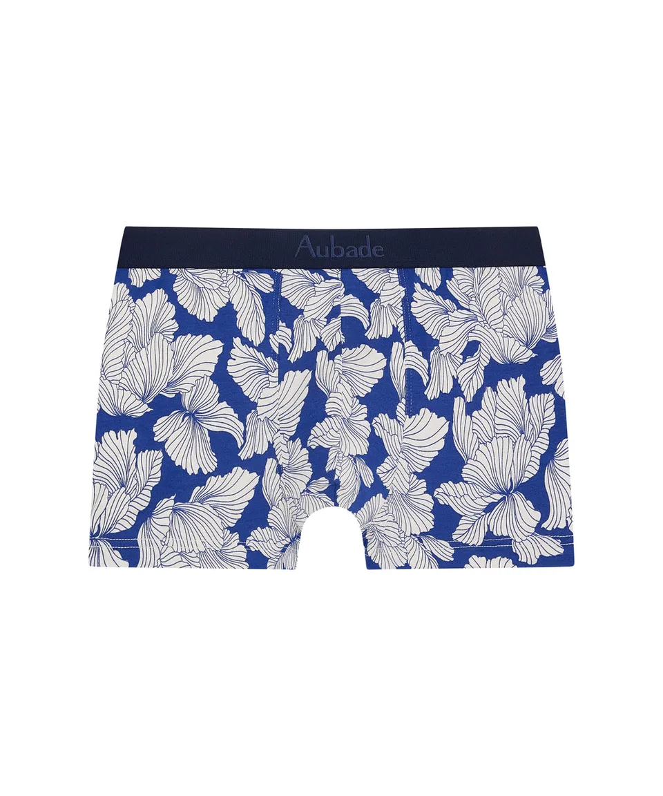 aubade-homme-boxer-trunk-ink-flower-bleu-marine image 1