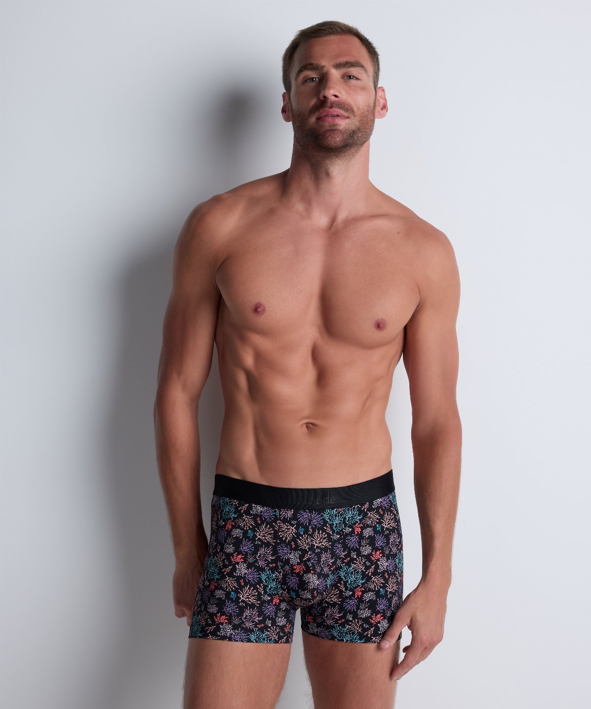 aubade-homme-boxer-reef-coton-bio-stretch-sans-coutures-imprim-corail image 2