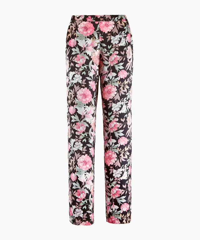 aubade-toi-mon-amour-pantalon-en-soie-pivoine-noire image 1