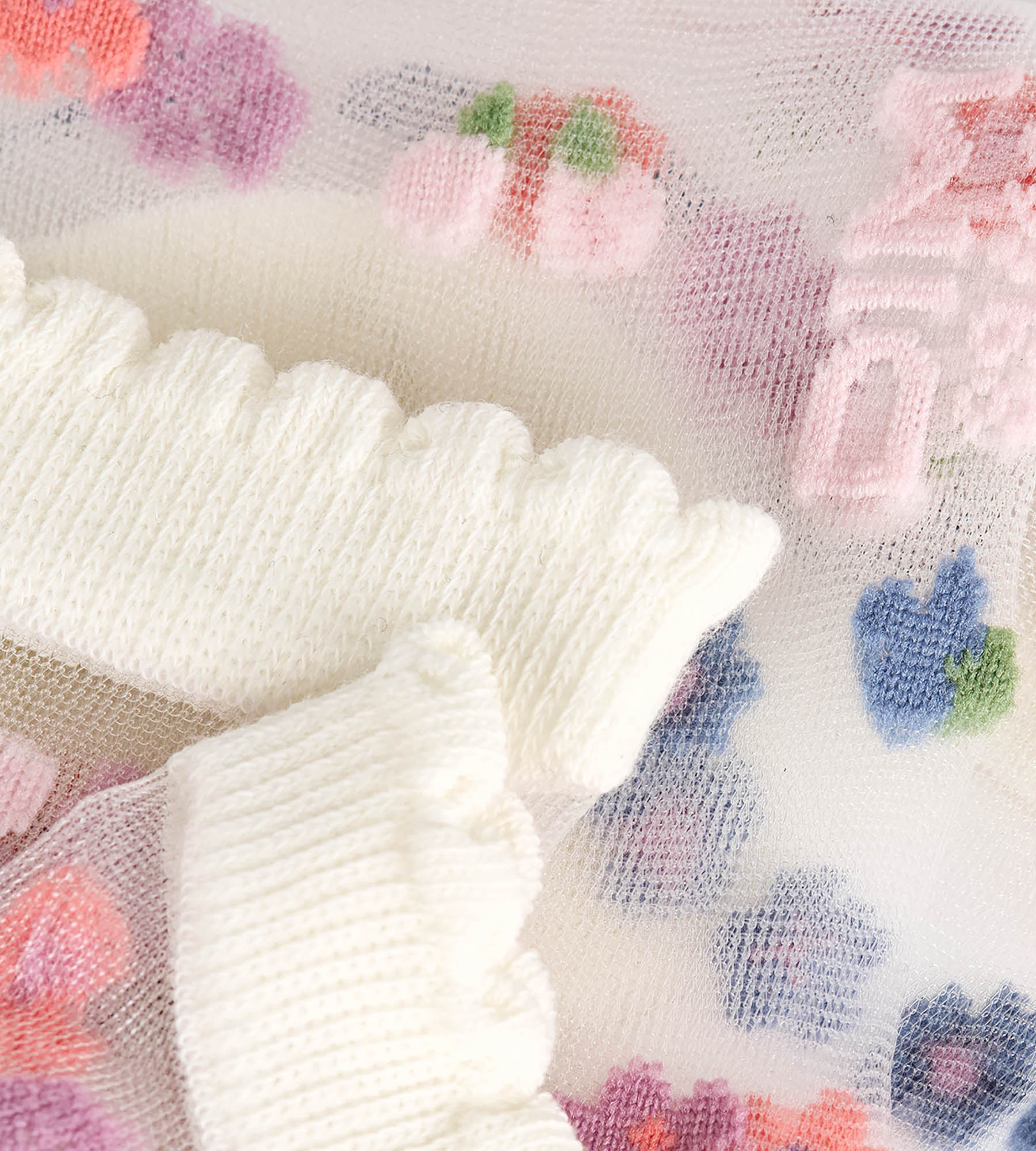 dim-socks-petal-chaussettes-femme-transparentes-fleuries-rose image 3