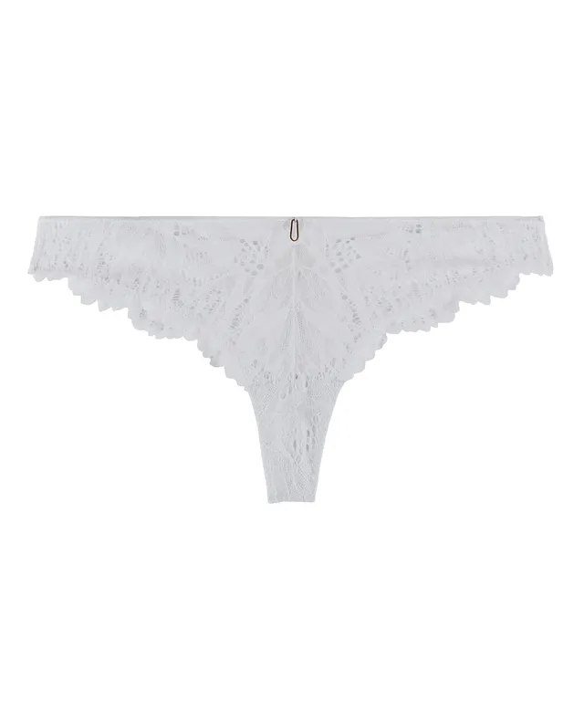 aubade-flowermania-tanga-blanc-en-dentelle-florale image 1