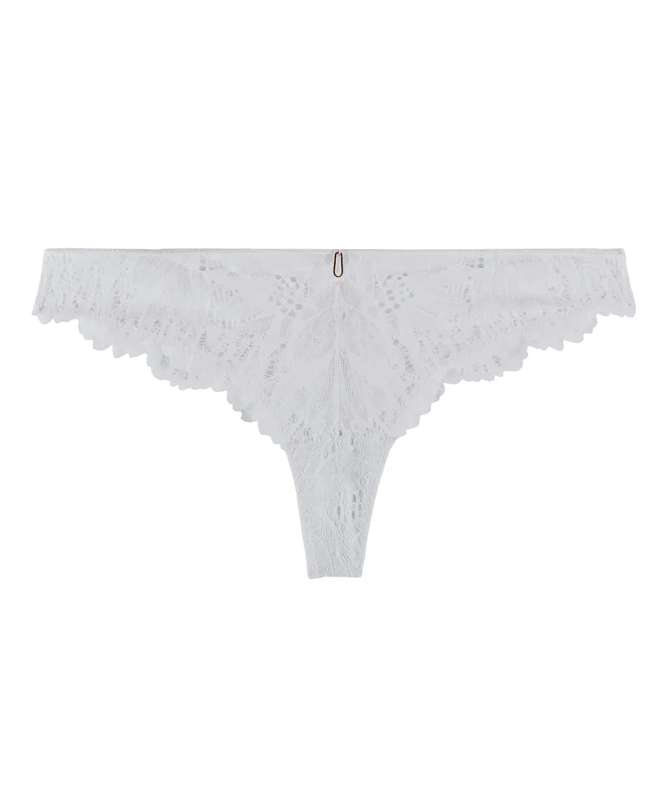 aubade-flowermania-tanga-blanc-en-dentelle-florale image 1