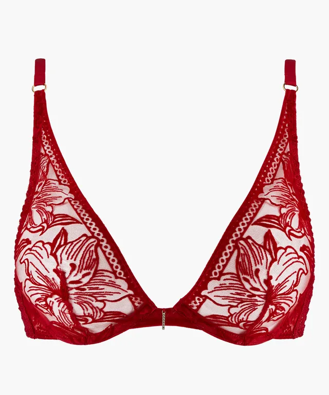 aubade-c-ur-corps-soutien-gorge-triangle-armatures-rouge-rebelle image 1