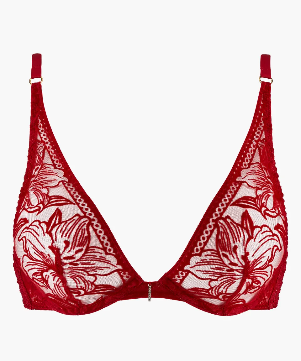 aubade-c-ur-corps-soutien-gorge-triangle-armatures-rouge-rebelle image 1