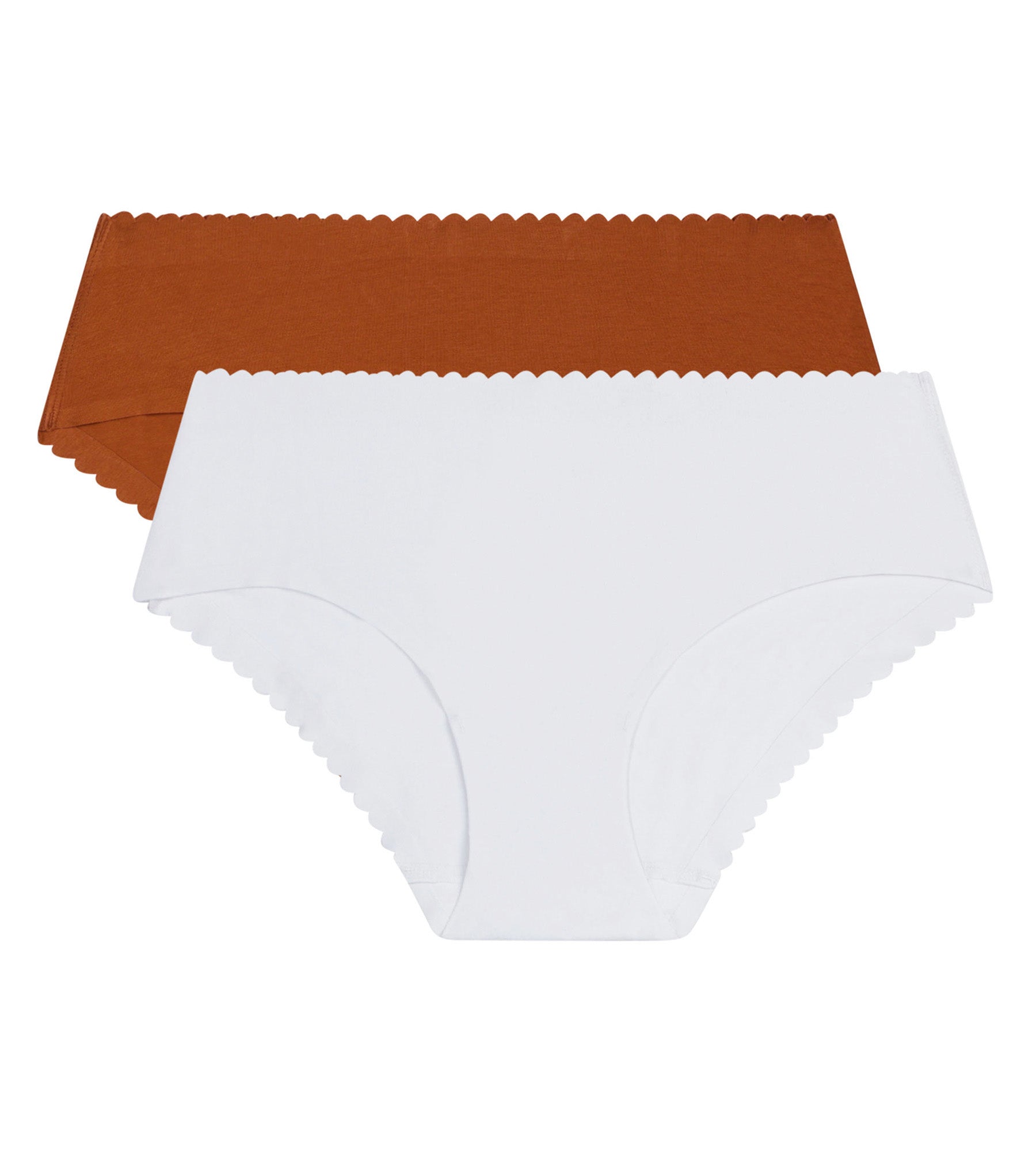 dim-body-touch-lot-de-2-slips-coton-stretch-blanc-brun image 5