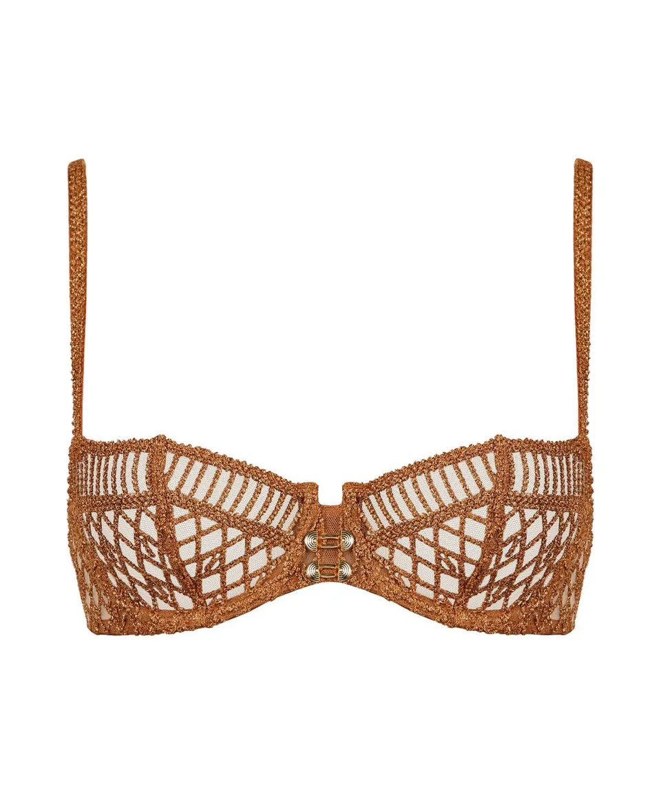 aubade-stardust-dream-soutien-gorge-demi-corbeille-amber-gold image 1