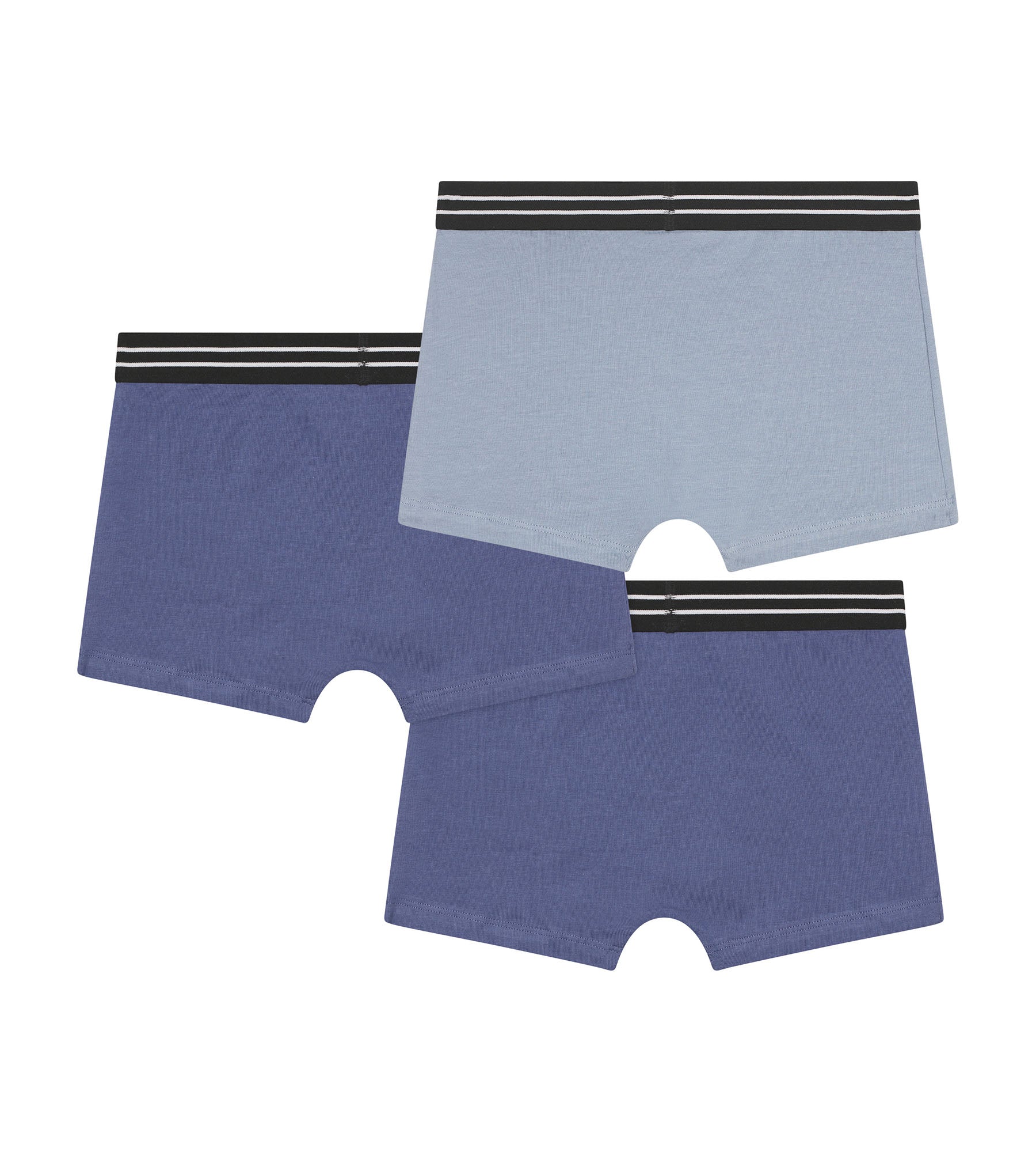 dim-ecodim-lot-de-3-boxers-gar-on-coton-stretch-bleu image 2