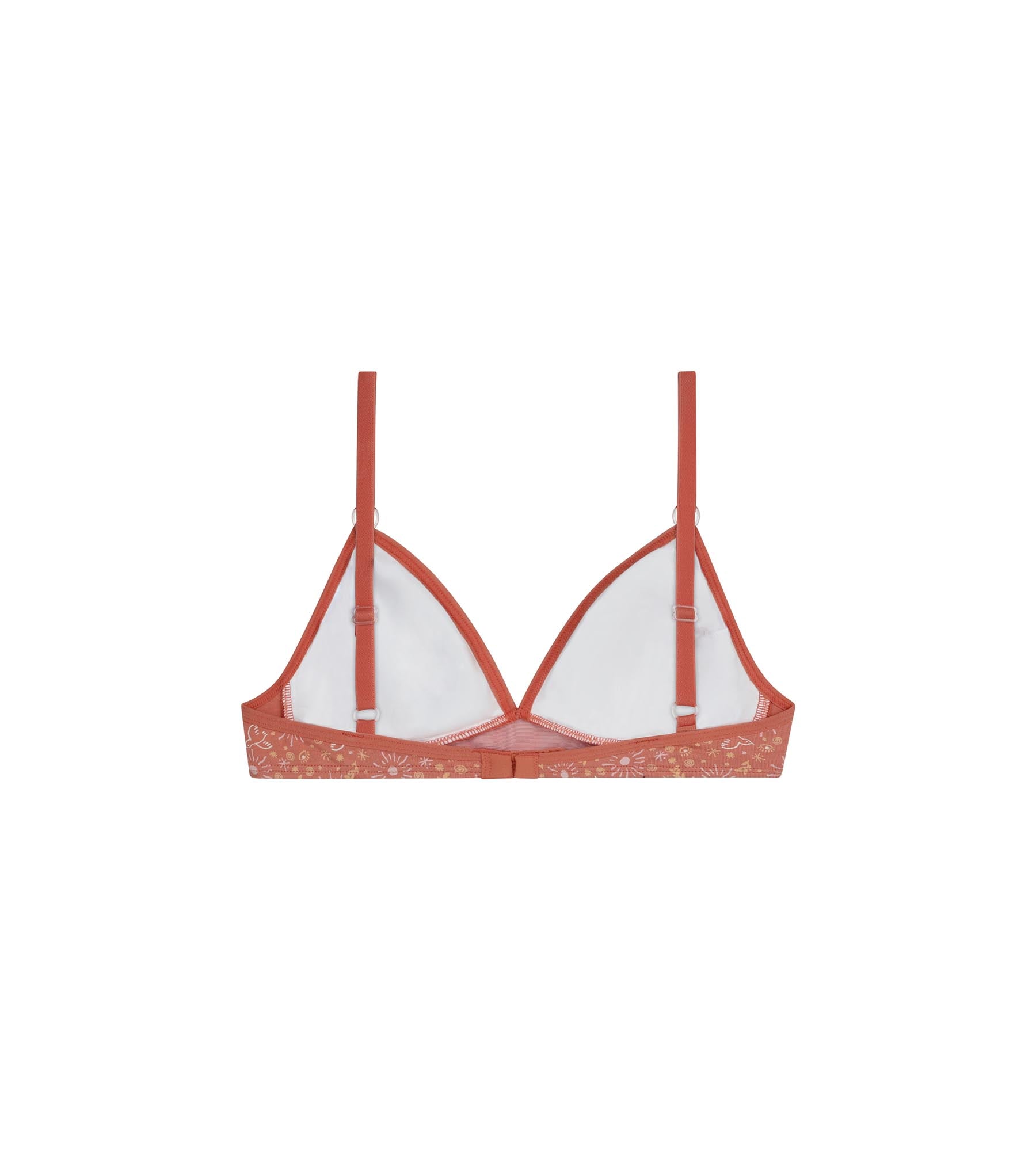 dim-les-pockets-soutien-gorge-fille-coton-stretch-triangle-ocre-fleurs-bonnets-a image 2
