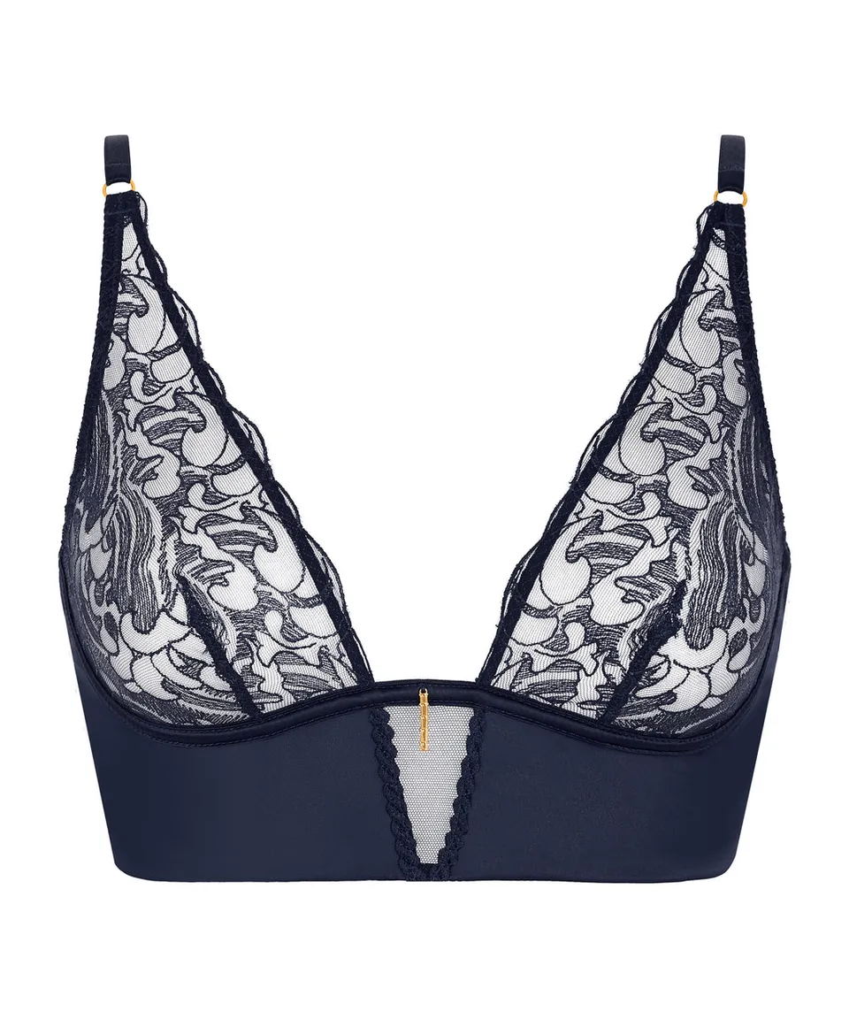 aubade-satin-memories-triangle-bralette-deep-sea image 1