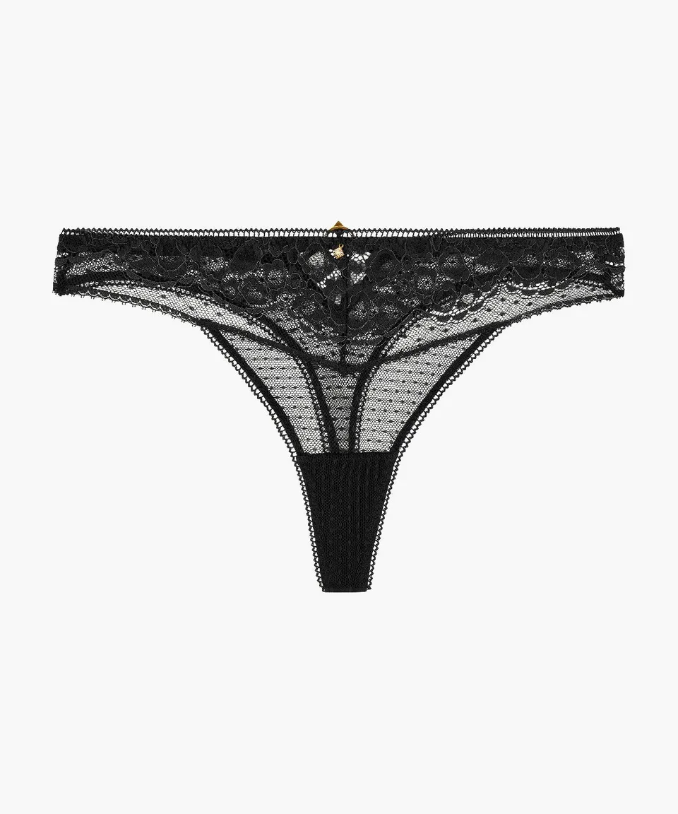 aubade-illusion-fauve-tanga-noir image 1