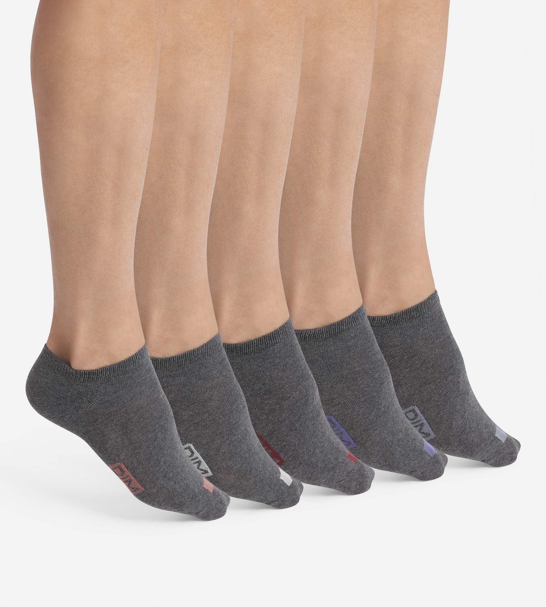 dim-ecodim-lot-de-5-paires-de-socquettes-homme-gris-moyen-chin image 1
