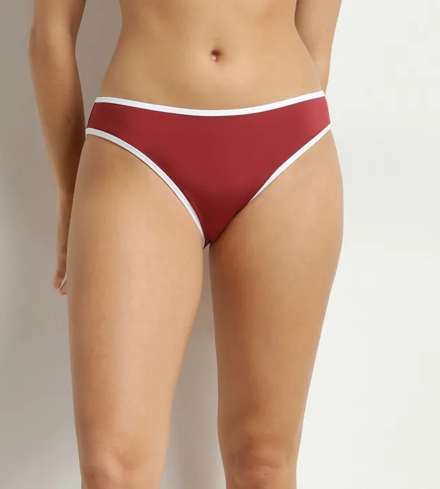 dim-timeless-bas-de-maillot-culotte-femme-rouge image 1