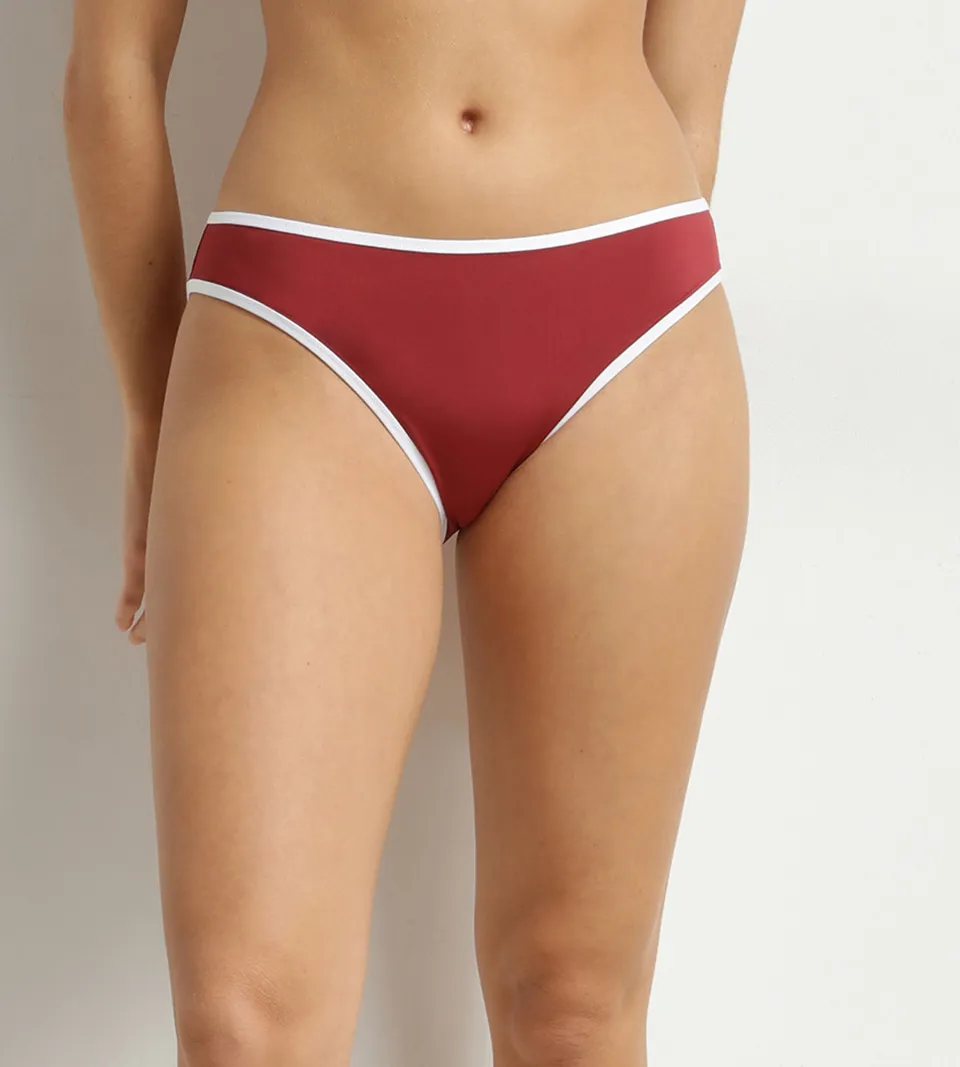 dim-timeless-bas-de-maillot-culotte-femme-rouge image 1