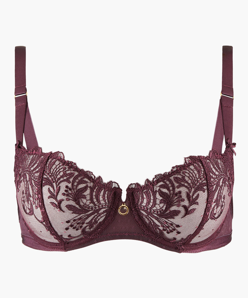 aubade-femme-passion-soutien-gorge-demi-buste-wineberry image 1
