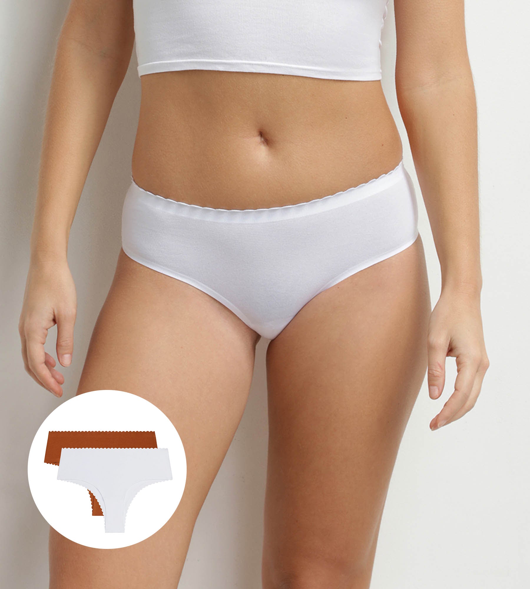 dim-body-touch-lot-de-2-tangas-coton-blanc-terracotta image 1