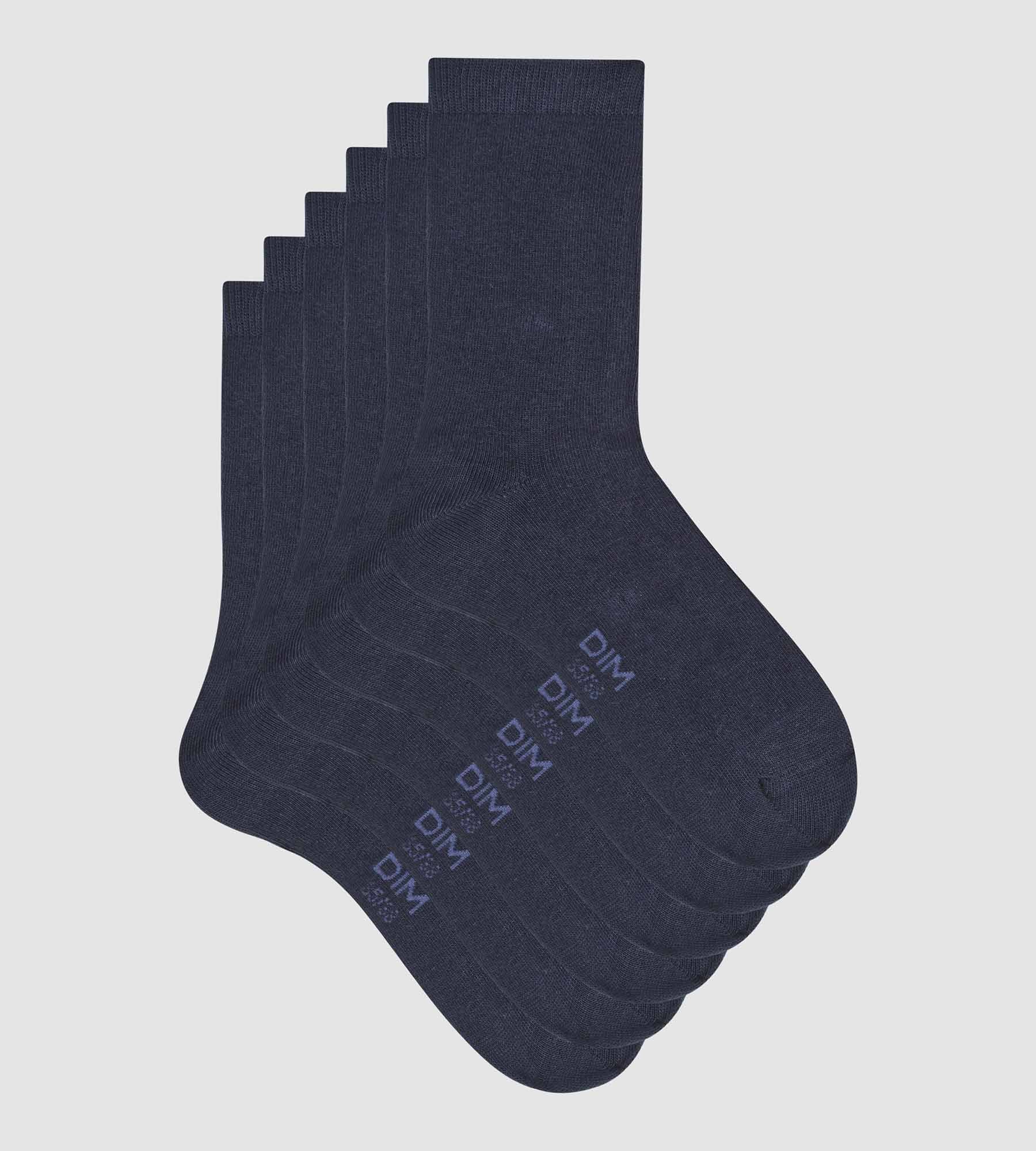 dim-coton-nice-price-lot-de-3-paires-chaussettes-femme-coton-bleu-marine image 2