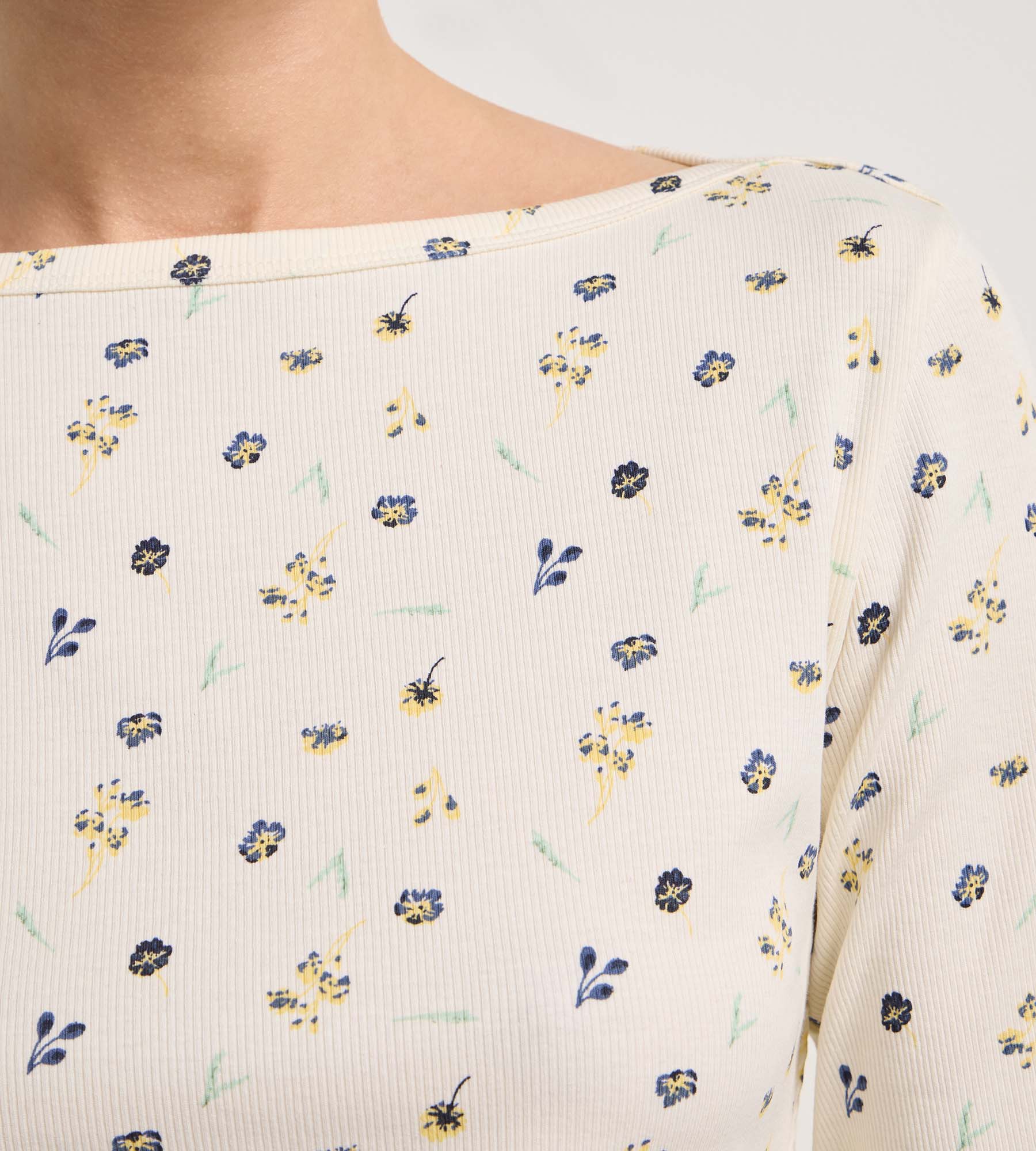 top-manches-longues-dim-slow-days-fresh-vibes-coton-cru-imprim-fleuri image 3