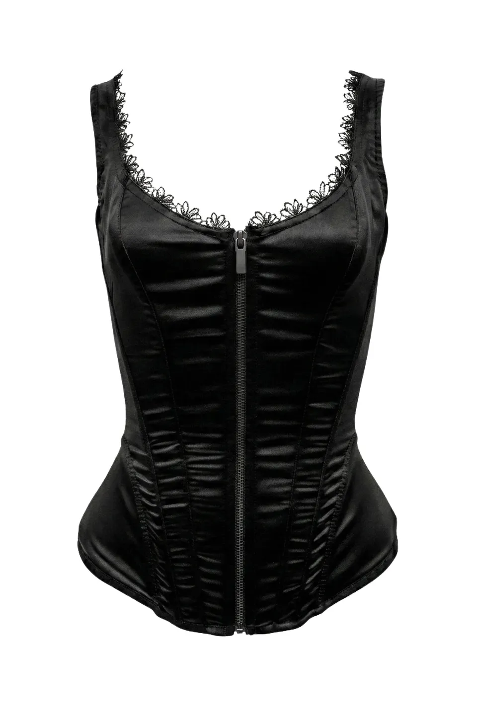 cadolle-keiko-corset-noir-satin-sans-la-age image 1