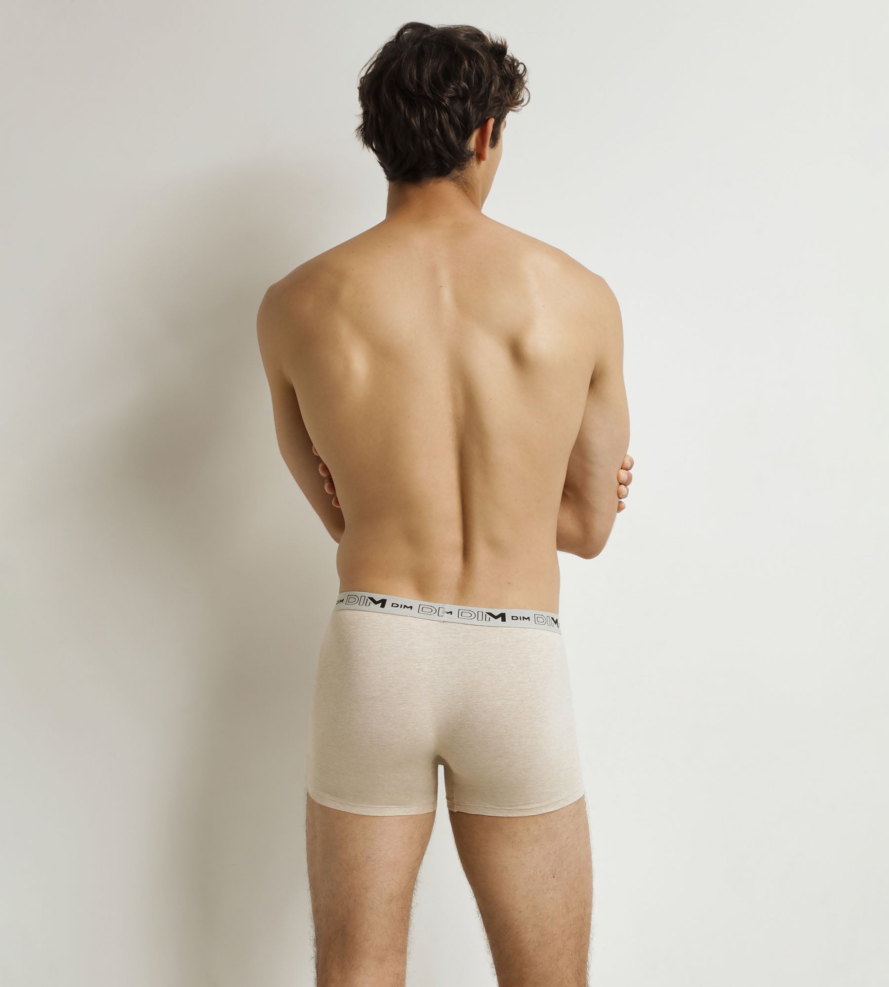 dim-coton-stretch-bio-lot-de-3-boxers-homme-beige-bleu-kaki image 2