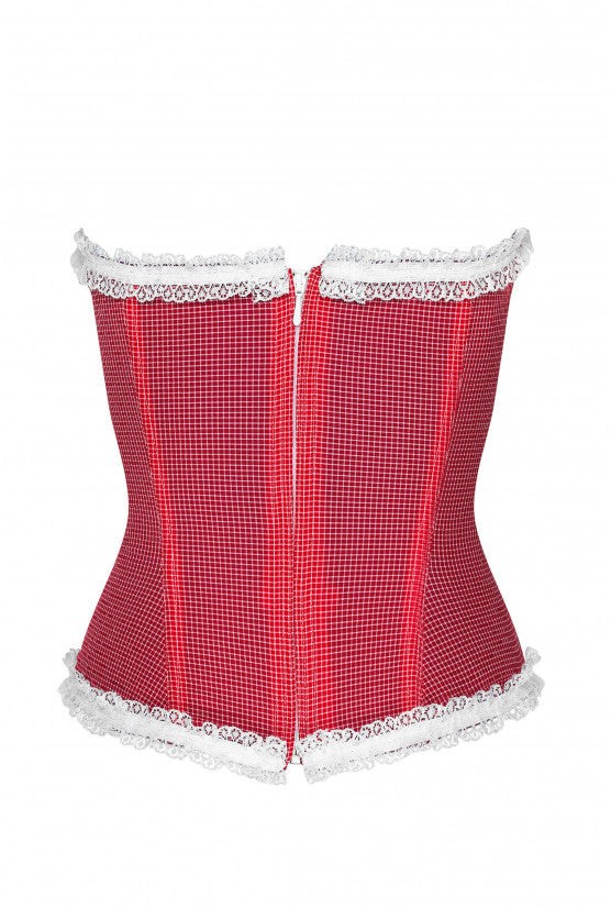 cadolle-corset-victoria-cleves-bustier-vichy-rouge image 5