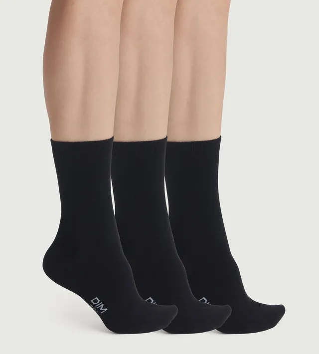 dim-coton-nice-price-lot-de-3-paires-chaussettes-femme-coton-noir image 1
