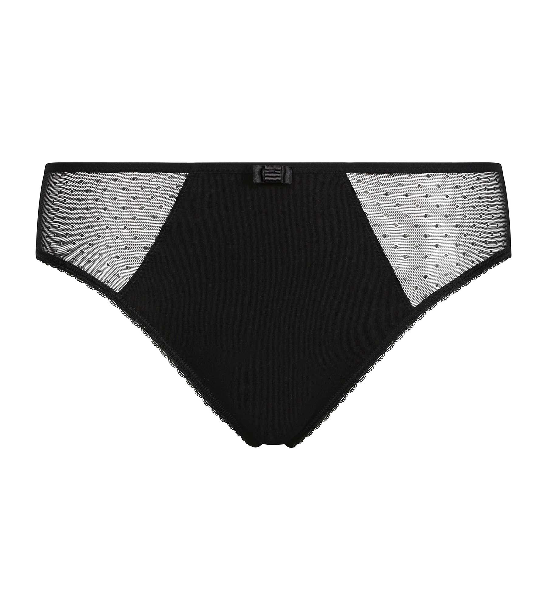 dim-generous-culotte-femme-coton-bio-tulle-plumetis-noire image 5
