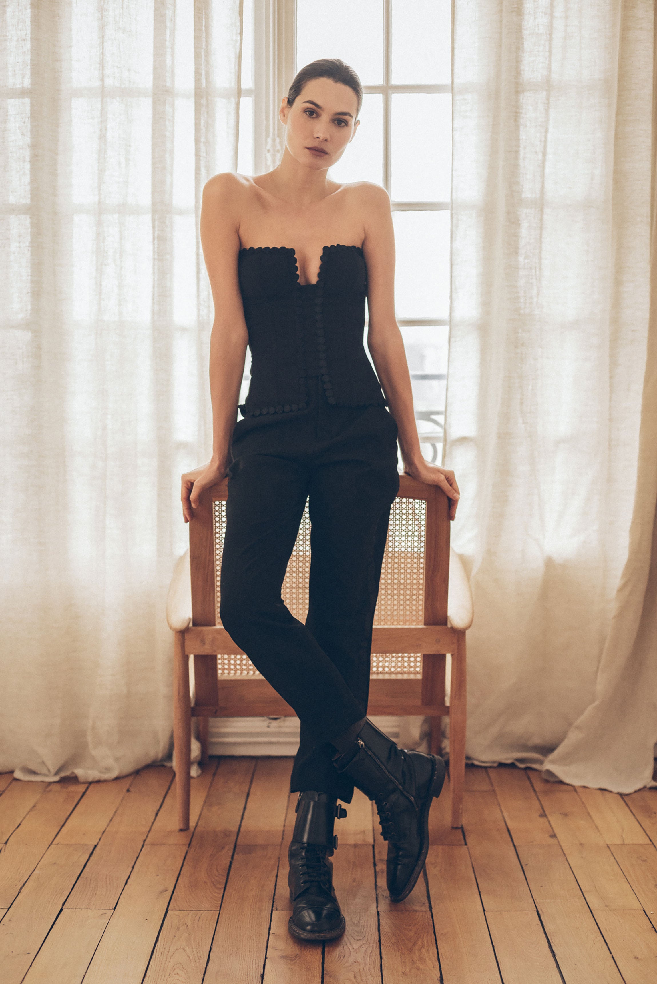 cadolle-square-corset-noir-cr-pe-zip image 2