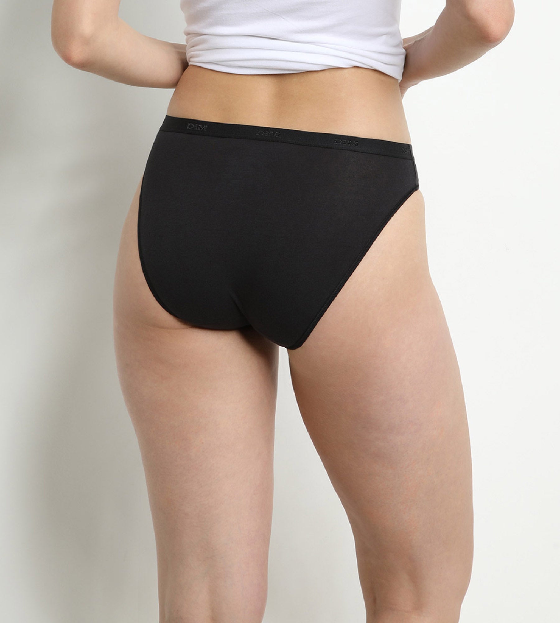 dim-les-pockets-lot-de-3-slips-femme-coton-noir-blanc-gris image 2