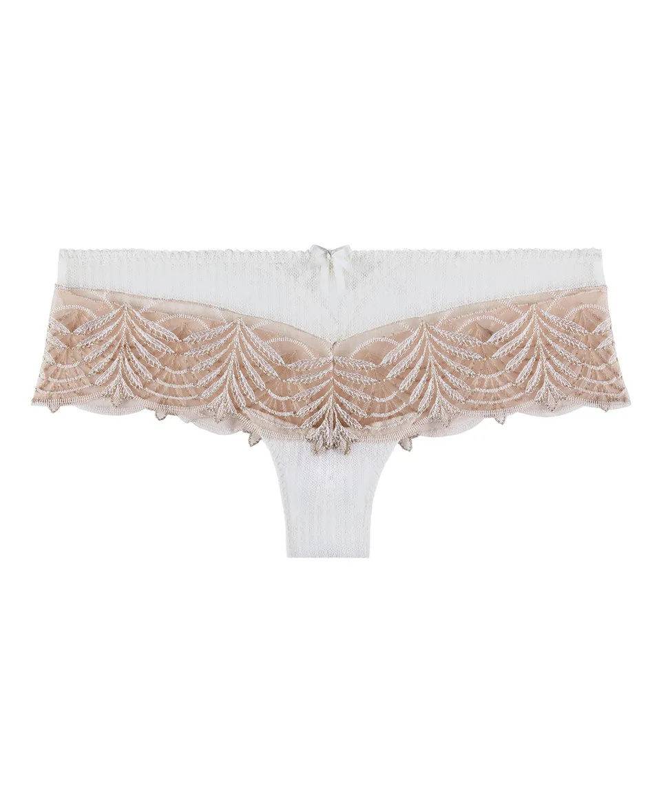 aubade-hypnolove-shorty-gold-feather-culotte-brod-e-avec-liens-bondage-et-anneau image 1