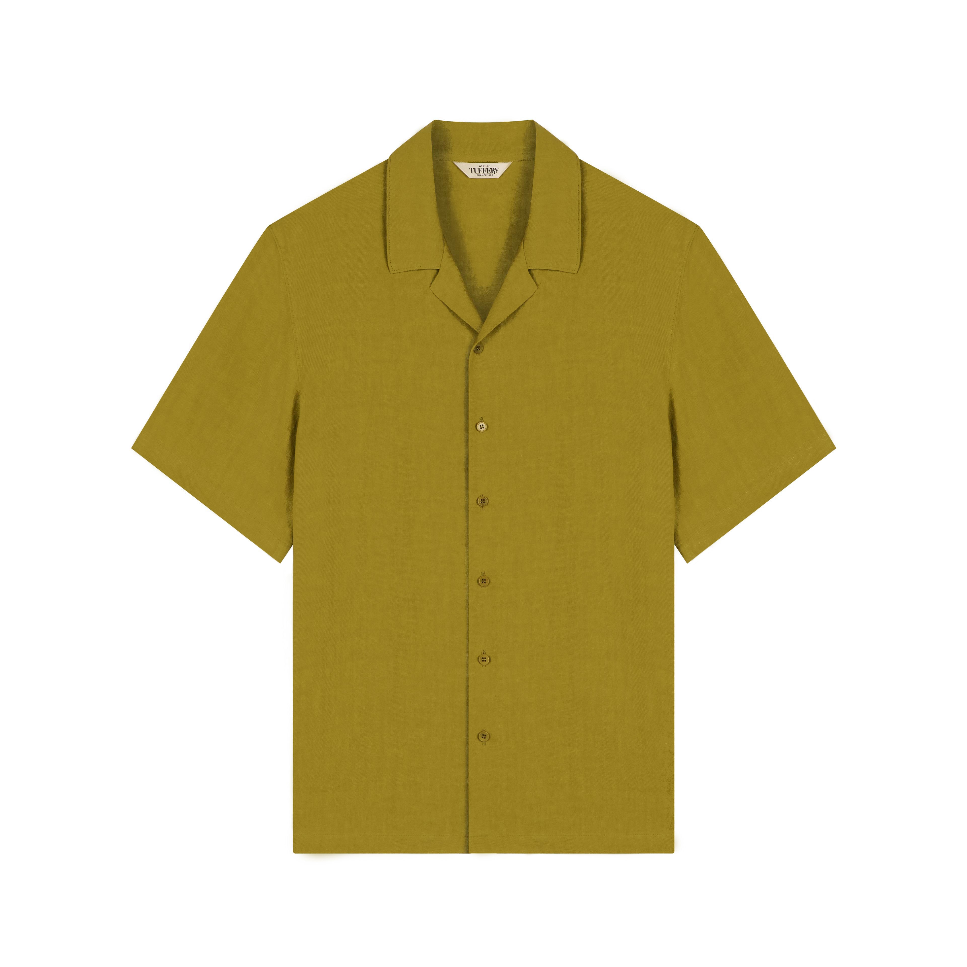 atelier-tuffery-anduze-chemisette-homme-droite-olive-en-lin image 1
