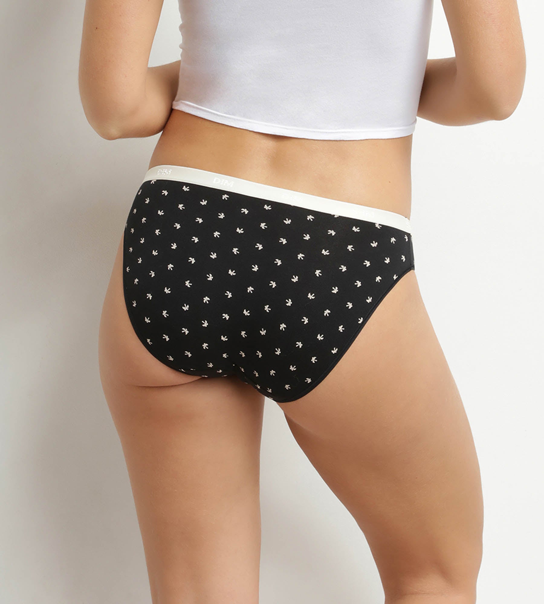 dim-les-pockets-lot-de-5-slips-femme-coton-stretch-motif-tropical image 2
