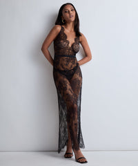 aubade-histoire-d-un-soir-nuisette-longue-black image 4