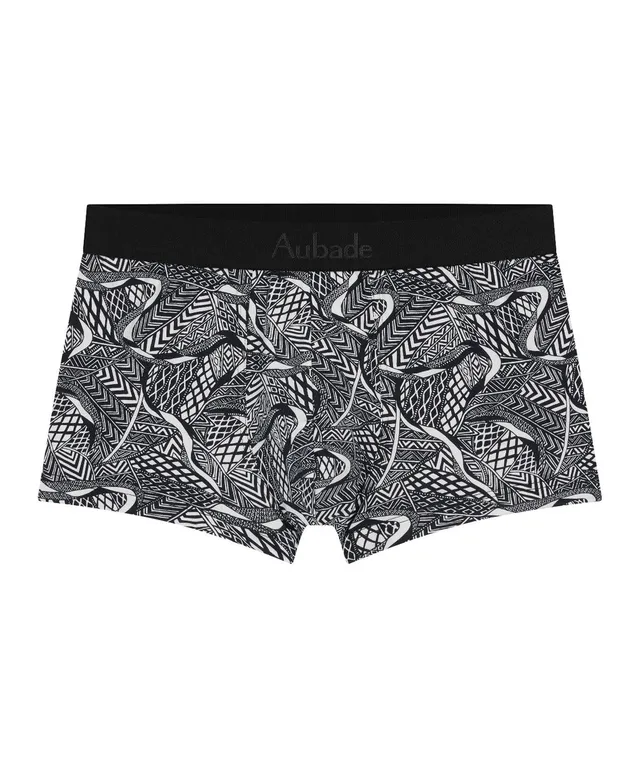 aubade-homme-boxer-hypnotic-trunk-en-modal-coton-motif-wax-graphique-noir-et-bla image 1