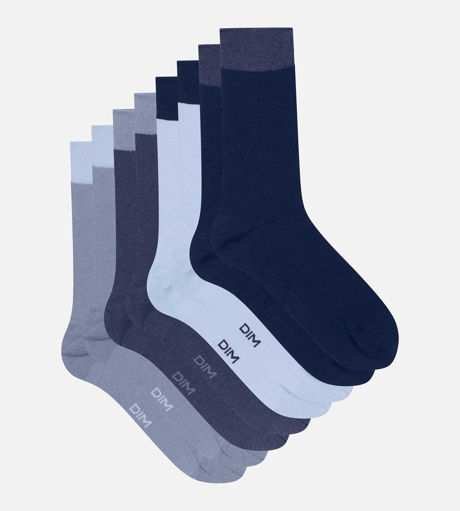 dim-ecodim-mode-lot-4-paires-chaussettes-homme-bleu-coton-mi-chaussettes image 2