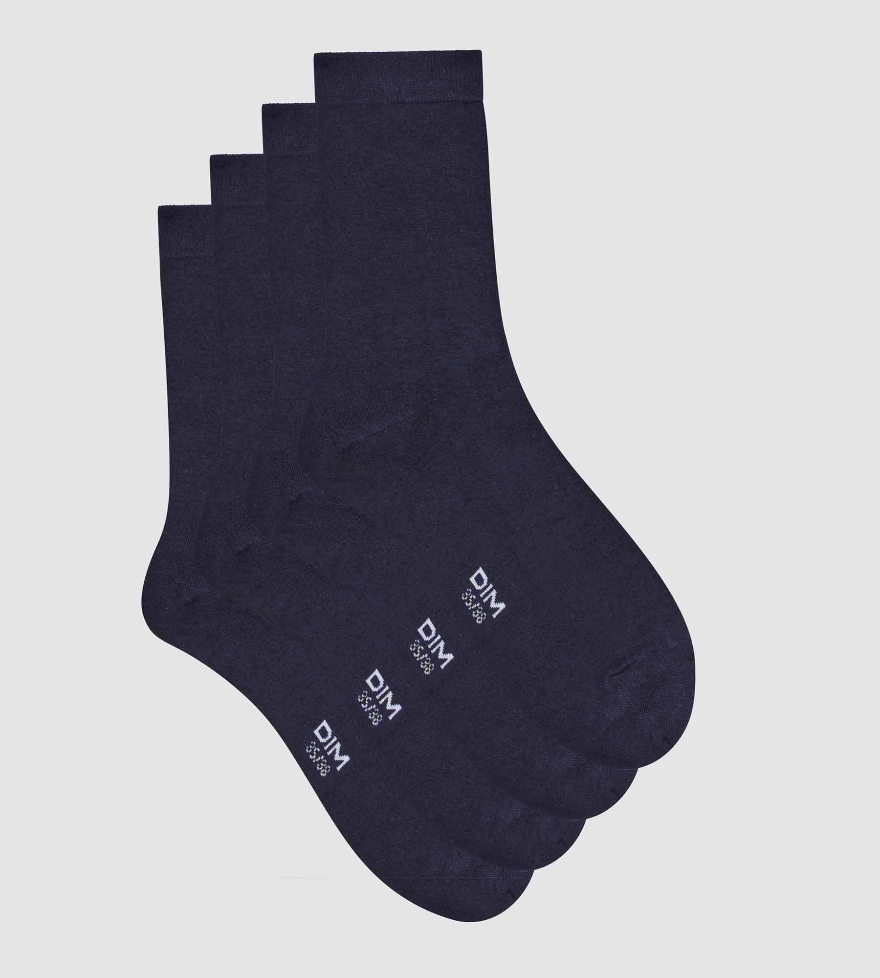dim-bambou-lot-de-2-paires-de-chaussettes-femme-bleu-marine-en-viscose image 3