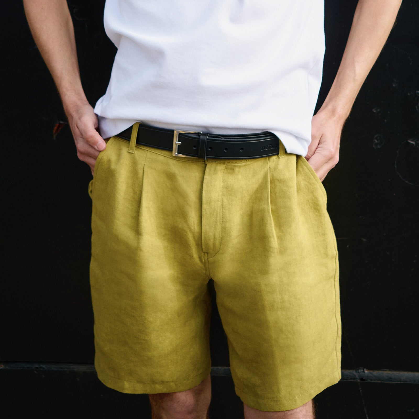 atelier-tuffery-short-jules-homme-ajust-olive-en-lin image 2