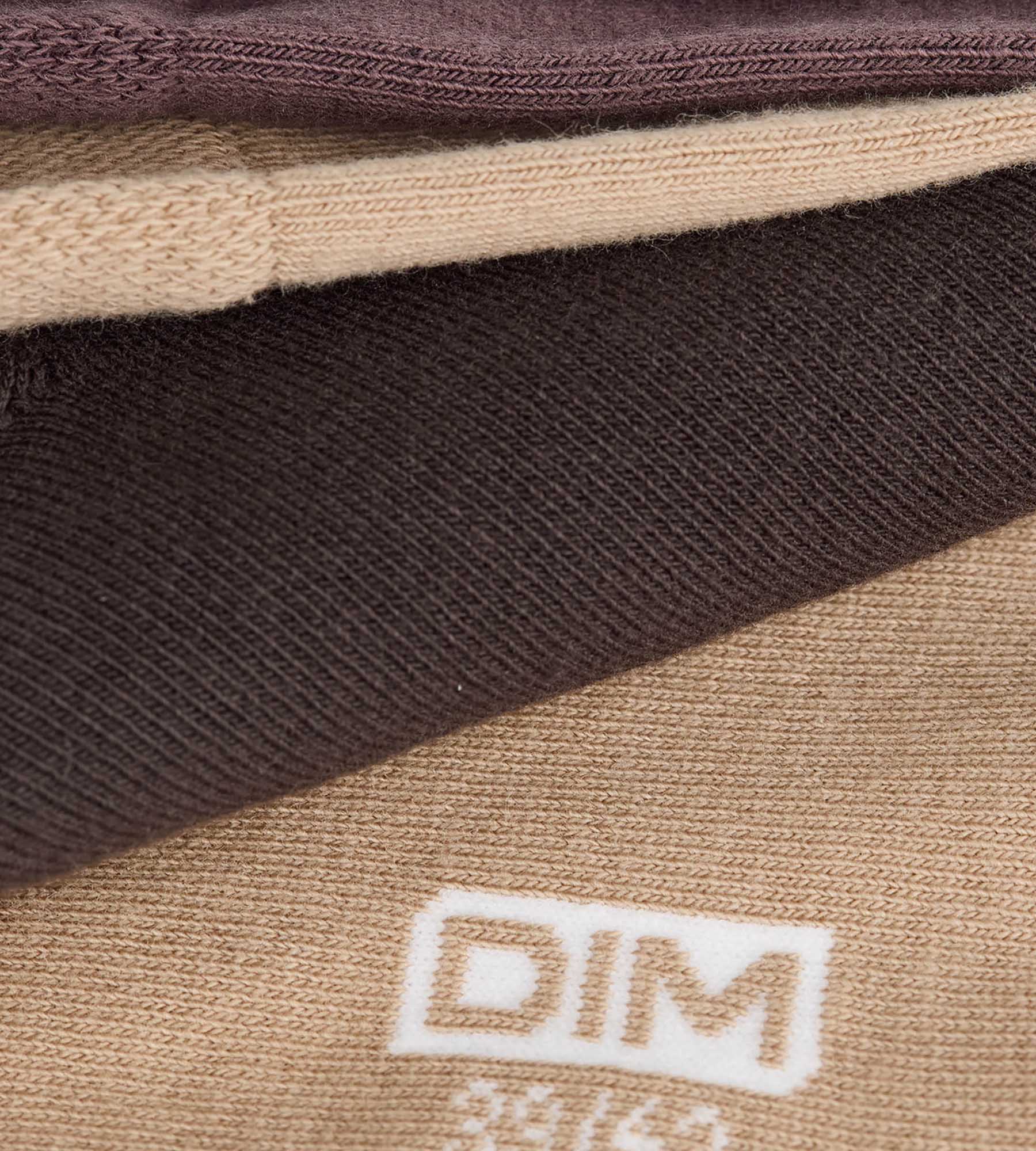dim-lot-de-3-chaussettes-homme-coton-chocolat-cassis-taupe image 6