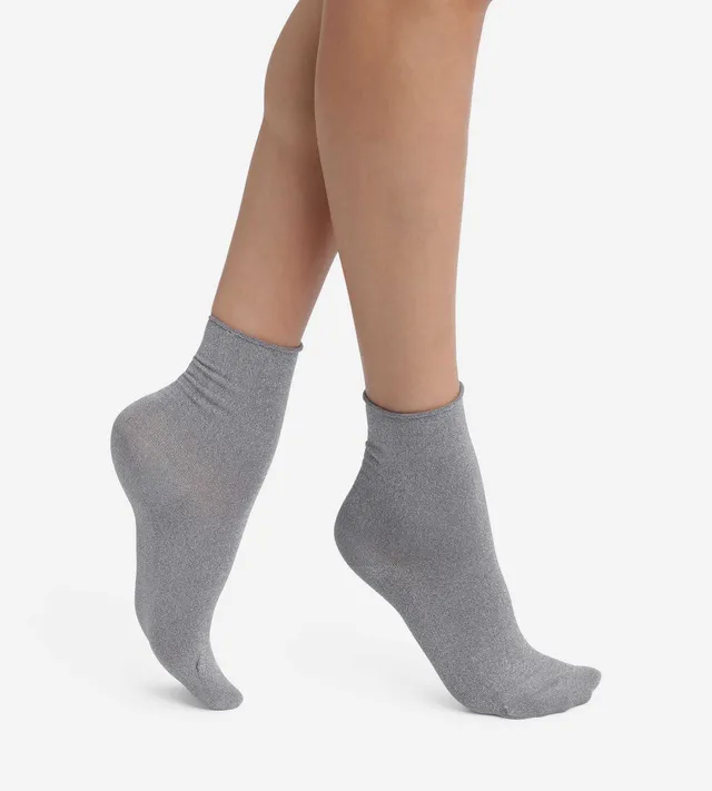 dim-mode-chaussettes-femme-en-lurex-gris image 1