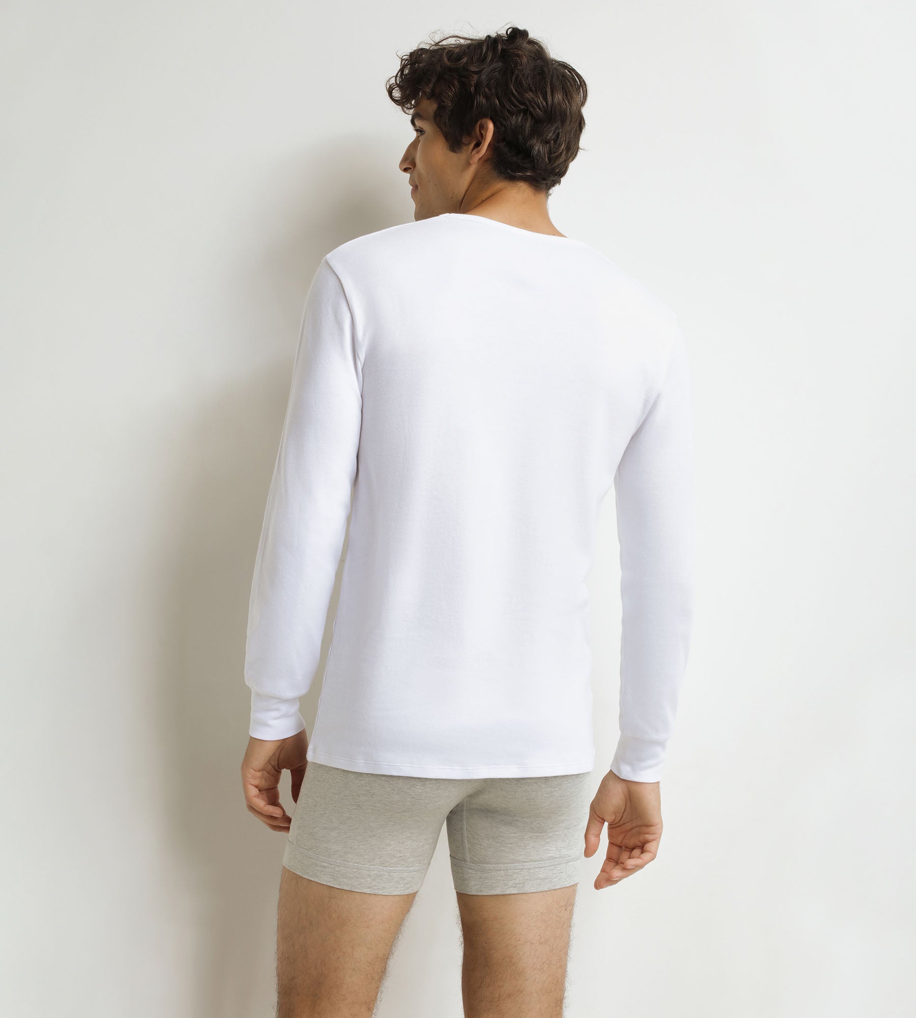 dim-thermal-t-shirt-homme-manches-longues-coton-blanc image 2