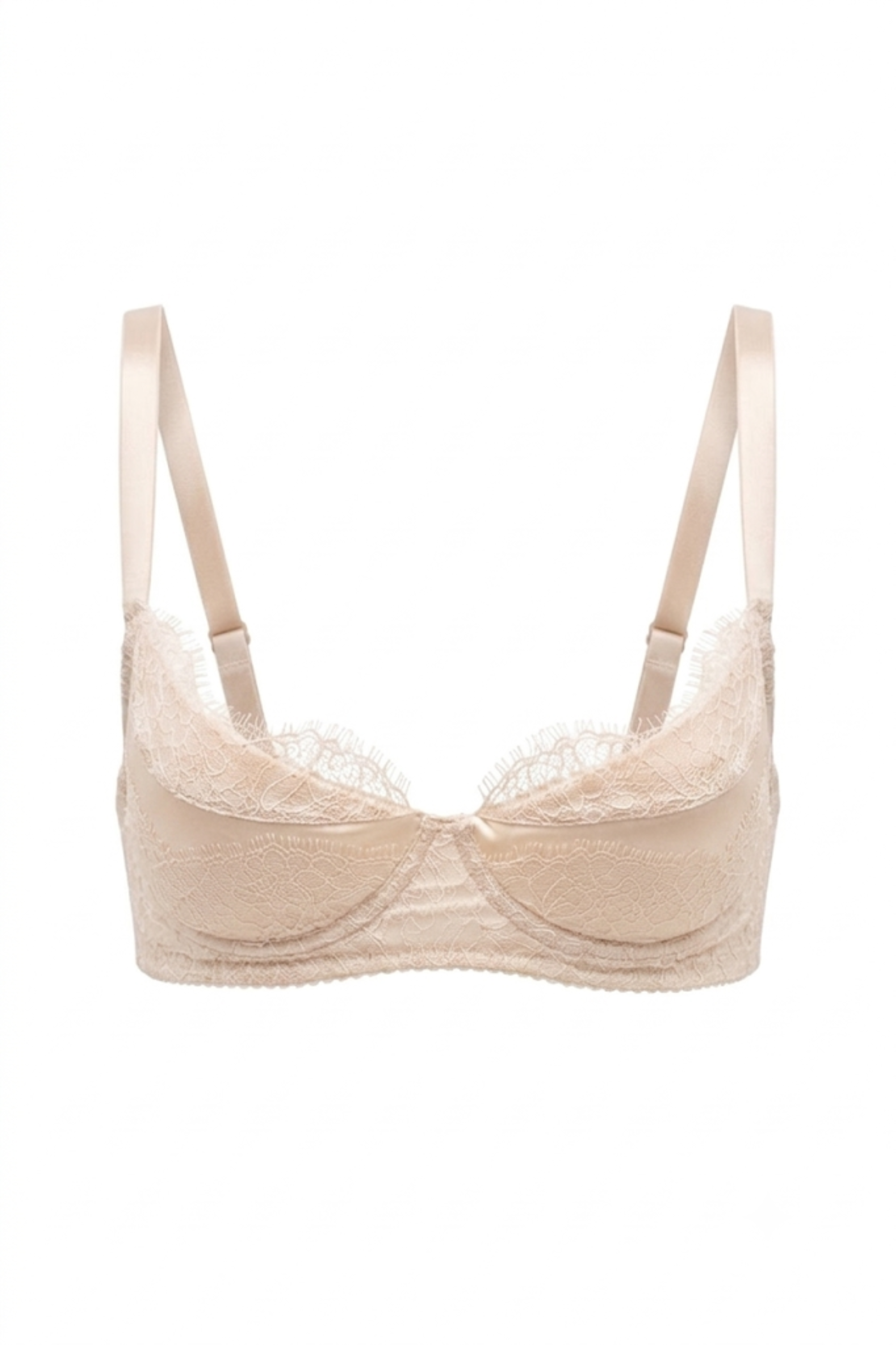 cadolle-rama2-soutien-gorge-pigeonnant-satin-nude-et-dentelle-chantilly image 1