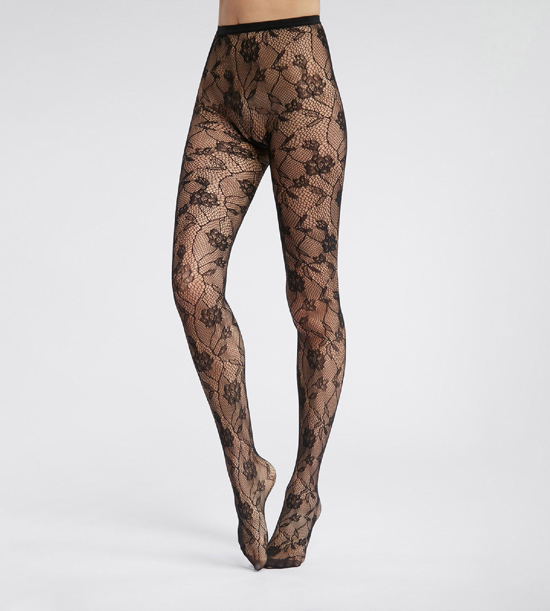 dim-style-collant-femme-r-sille-dentelle-florale-noir image 2